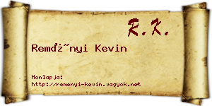 Reményi Kevin névjegykártya